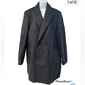 AIYIMEI NEW Mens Wool Coat DB Overcoat Men's Peaked Lapel Double breasted XXL